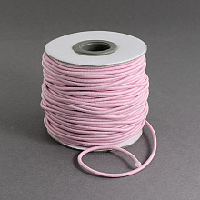 Honeyhandy Round Elastic Cord, with Nylon Outside and Rubber Inside, Pink, 2mm, about 43.74 yards(40m)/roll