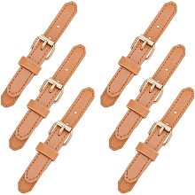 FINGERINSPIREE 8 Pairs Leather Sew-On Toggles Closures Camel Leather Snap Toggle Sew On Duffle Jacket Buckle with Metal Clasp Replacement Snap Toggle for Coat Jacket Sewing Craft DIY Clothes Accessory