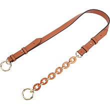 WADORN Leather Purse Strap Replacement, 32.6 Inch Adjustable Leather Purse Chain Handle Acrylic Handbag Chain Shoulder Bag Strap with Metal Clasps for Satchel Tote Clutches, Brown