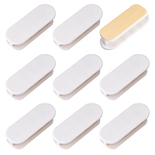 GORGECRAFT ABS Plastic Self-Stick Instant Cabinet Drawer Handle, for Window Sliding Door, Wardrobe Stick-on Handles, Navajo White, 90.5x32.5x20.5mm, Grooved: 13.5mm