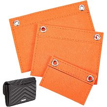 WADORN 3pcs Felt Purse Organizer Insert, Multi-Pocket Insert Liner Handbag Divider Pocket Inside Tote Bag Organizer Pocket Storage with Eyelet Envelope Bag Conversion Accessories for Pochette, Orange