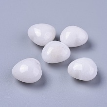 Honeyhandy Natural White Jade Heart Palm Stone, Pocket Stone for Energy Balancing Meditation, 20x20x13~13.5mm