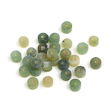 Honeyhandy Natural Canadian Jade Beads, Heishi Beads, Frosted, Flat Round/Disc, 3.5~4.5x2.5mm, Hole: 0.8mm