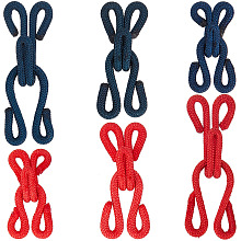 GORGECRAFT 48 Sets Large Covered Sewing Hooks and Eye Closure Fasteners Hook and Eye Latch for Fur Coat Jacket Cape Stole Bracelet Jewelry Books DIY Sewing Crafts Clip, 3 Sizes(Dark Blue+Red)