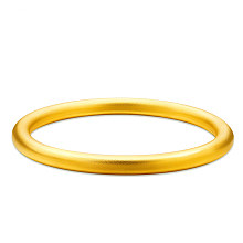 SHEGRACE Brass Buddhist Bangles, Real 24K Gold Plated, 2-3/8 inch(6.2cm)