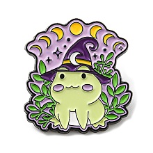 Honeyhandy Magic Frog & Moon Phase Enamel Pin, Brooch for Backpack Clothes, Leaf, 30.5x28.5x1.6mm