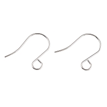 Honeyhandy 100Pcs 316 Stainless Steel French Earring Hooks, Flat Earring Hooks, Ear Wire, with Horizontal Loop, Stainless Steel Color, 26x20mm, Hole: 4.6mm, 20 Gauge, Pin: 0.8mm