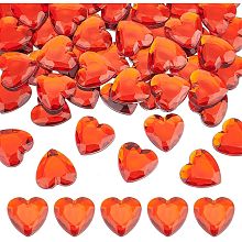 OLYCRAFT 50pcs 30x30mm Heart Acrylic Rhinestones Large Acrylic Faceted Rhinestone Flat Back Acrylic Rhinestones DIY Faceted Heart Rhinestones Cabochons for Costume Jewelry Making Cosplay Embelishment