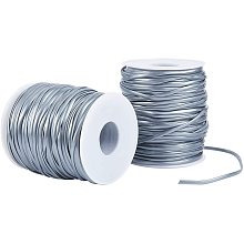 PandaHall Elite 2 Rolls 100m Plastic Lacing Cord 2.3mm Lanyard String for Jewelry Craft Bracelet Making, Gray