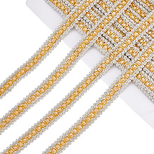 PandaHall Elite Polyester Braided Lace Trim, Sewing Centipede Lace Ribbon, for Clothes Accessories and Curtains Accessories, White, 45054 inch(16mm), about 13.12 Yards(12m)/Roll