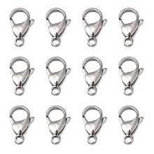 Honeyhandy Polished 316 Surgical Stainless Steel Lobster Claw Clasps, Parrot Trigger Clasps, Stainless Steel Color, 19x12x5mm, Hole: 3mm