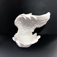 Honeyhandy Wing Resin Display Base Stand Holder for Crystal, Crystal Sphere Stand, White, 10x6x8~8.5cm