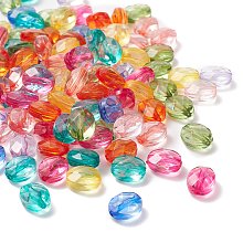 Honeyhandy Transparent Acrylic Beads, Oval, Mixed Color, 10x8x5.5mm, Hole: 1.5mm