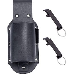 GORGECRAFT Beer Holster PU Leather Beer Can Belt Holder Black Drink Bottle Waist Bag Soda Cans Hot Sauce Holsters Classic Cowboy Style Wine Openers for Men Women Travel Outdoor Backyard Supplies