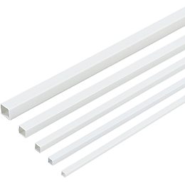 OLYCRAFT 30pcs ABS Plastic Square Bar Rods White Square Hollow Tubes Square Dowel Rods Styrene Rod for DIY Sand Table Architectural Model Making - 3/4/5/6/8mm