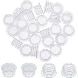 GORGECRAFT 25PCS Salt and Pepper Shaker Stoppers Plastic Salt Shaker Plug Stopper 1/2 Inch Replacement Plug Bottle Caps Reusable Clear Round End Cap for Bottles Pipes Flower Pots