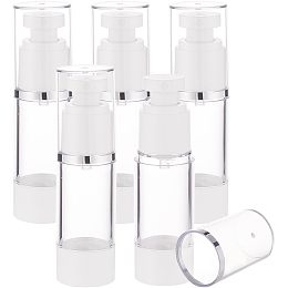 Plastic Empty Refillable Airless Pump Bottle, Travel Lotion Foundation Containers, Column, Clear, 3.3x11.9cm, Capacity: 30ml(1.01fl. oz)