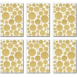 CREATCABIN 6 Sheets Wall Decal Dots Stickers PVC Plastic Self-Adhesive Peel and Stick Removable Window Poster Wall Mural for Bathroom Bedroom Home Classroom Nursery Decor (Gold)