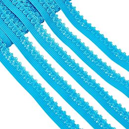 GORGECRAFT 20 Yards Elastic Lace Trim 13mm Wide Stretch Edge Lingerie Edging Trimming Webbing Crocheted Lace Cord Ribbon for Sewing Crafts Garment Embellishments Gift Wrapping Supplies, Royal Blue