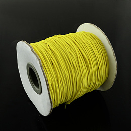 Honeyhandy Round Elastic Cord, with Nylon Outside and Rubber Inside, Gold, 1mm, about 109.36 yards(100m)/roll