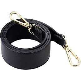 CHGCRAFT 35 Inch Genuine Leather Replacement Strap for Handbags Shoulder Bag Crossbody Purse Straps Handbag Bag Gold Tone BucklesBlack