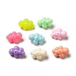 Honeyhandy Macaron Color Opaque Acrylic Beads, Cloud, Mixed Color, 25x17x13mm, Hole: 1.6mm, about 250pcs/500g