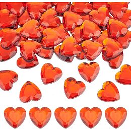 OLYCRAFT 50pcs 30x30mm Heart Acrylic Rhinestones Large Acrylic Faceted Rhinestone Flat Back Acrylic Rhinestones DIY Faceted Heart Rhinestones Cabochons for Costume Jewelry Making Cosplay Embelishment