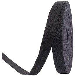 BENECREAT 55 Yards 1" Black Cotton Webbing Tape Herringbone Twill Ribbon Tape for Sewing Dressmaking Embellishment Craft Apron