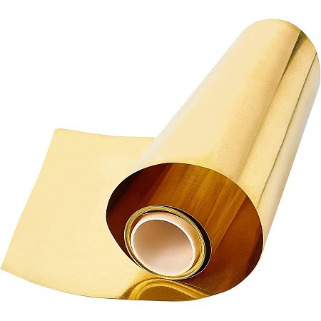 BENECREAT 1Pcs 101x100mm Cu Metal Sheet Foil Plate Pure Copper Foil Sheet with Conductive Adhesive for Process, Welding, Thickness 0.05mm, Yellow