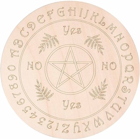 GORGECRAFT Star Pattern Pendulum Board Wooden Divination Metaphysics Message Board Wood Carving Boards Divination Witchcraft Altar Coaster Eco-Friendly Anti-Scalding, 149MM