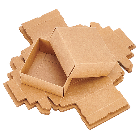 BENECREAT Cardboard Jewelry Boxes, Square, for Anniversaries, Weddings, Birthdays, Peru, 8.6x8.6x3.6cm, Unfold: 24.3~25.3x24.3~25.3x0.05cm, 2pcs/set