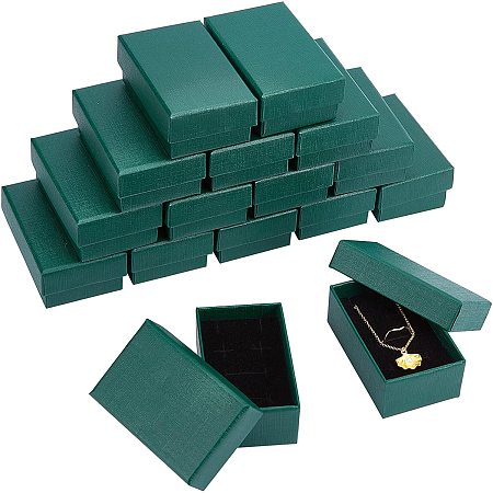 NBEADS 16 Pcs 8.1x5.1x3.2cm Cardboard Jewelry Boxes, Ring Storage Box Cardboard Display Boxes with Sponge Mat for Anniversaries Birthdays