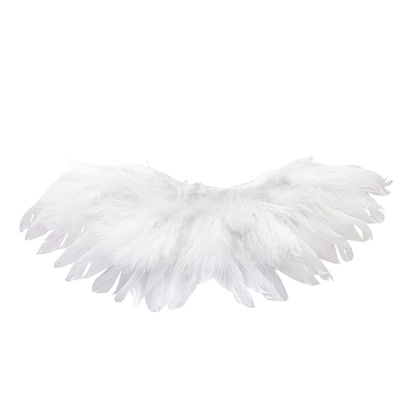 Honeyhandy Mini Doll Angel Wing Feather, with Elastic Rope, for DIY BJD Makings Decorations Accessories, White, 40x160mm