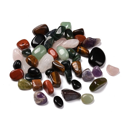 Natural Stone Beads, No Hole, Nuggets, Tumbled Stone, Vase Filler Gems, 9~45x8~25x4~20mm, about 143pcs/1000g