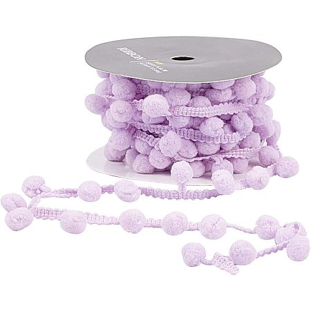 Pandahall Elite 5 Yards(4.5m) Plum Pom Poms Balls Fringe Trim, Ribbon Sewing Arts and Crafts Pompoms Tassel Lace for DIY Sewing Accessory, 3/16