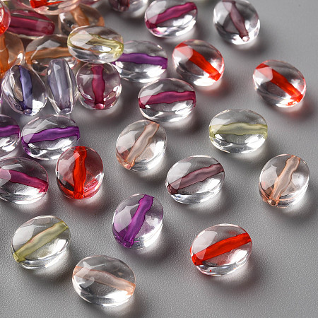ARRICRAFT Transparent Acrylic Beads, Oval, Mixed Color, 10x8x5.5mm, Hole: 1.5mm, about 1550pcs/500g