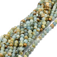 Natural Blue Calcite Beads Strands, Round, 6mm, Hole: 0.8mm, about 64pcs/strand, 15.55''(39.5cm)