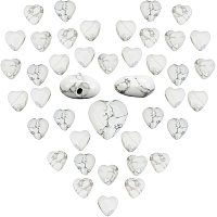 SUNNYCLUE 1 Box 40Pcs Heart Shape Howlite Beads Healing Power Gemstone Beads Semi Precious Stone Spacer Loose Bead for Adults DIY Necklace Bracelet Earring Jewellery Making Crafts
