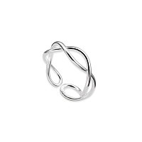 Honeyhandy Classic 925 Sterling Silver Intertwined Criss Cross Cuff Rings, Open Rings, Silver, US Size 10, Inner Diameter: 20mm