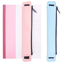 GORGECRAFT 2Pcs 2 Colors Elastic Pen Pouch PU Leather Colorful Adjustable Elasticated Band Pencil Holders Sleeve Pocket Case Organizer for Notebooks Hardcover Journals Planners Books