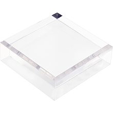 FINGERINSPIRE Clear Polished Acrylic Beveled Square Display Base, Transparent Acrylic Jewelry Display Stand Ring Showcase Display Holder for Photography Props Decoration 3" x 3"x 1"（LxWxH