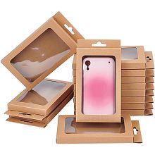 NBEADS 24 Pcs Kraft Paper Boxes with Clear Window, Rectangle Cardboard Gift Boxes Display Window Box for Phone Case Candy Macaron Earring Ring Jewelry Packaging, Peru 4.13×0.59×7.8 inch