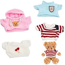 CHGCRAFT 4Styles Tee Bear Clothes Tee Bear Hoodie Stuffed Animal Clothes for DIY Bear Clothes Sublimation Stuffed Animal Cat Poppy, 18x15cm