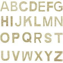 GORGECRAFT 1.8 Inch High Glitter Rhinestone Alphabet Letter Stickers 26 Letters A-Z Self-Adhesive Sticker Iron-on Word Stickers for Cars Arts Crafts Clothing DIY Decoration (Yellow)