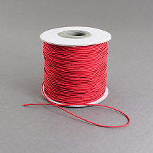 Honeyhandy Round Elastic Cord, with Nylon Outside and Rubber Inside, Red, 1mm, about 109.36 yards(100m)/roll