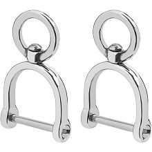 SUPERFINDINGS 2Pcs D Ring Screw Shackles Stainless D Ring Steel Swivel Clasps Keychain with D Ring and O Ring for DIY Crossbody Bag Purse Keychain Accessories