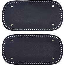 PandaHall Elite Black Crochet Bag Bottom Base 30x15cm/11.8x5.9" PU Leather Oval Bag Shaper Cushion Pad with Holes Nails for Knitting Leather Bag Handbags Shoulder Bags DIY Accessories, 2pcs, Hole: 4mm