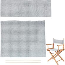 AHANDMAKER 1 Set Chair Replacement Canvas, Grey Casual Directors Chair Cover Kit Replacement Canvas Seat and Back with Wood Stick Easy to Clean for Director Makeup Chair, 18.7x15.16/20.47x6.69 inch