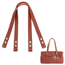 PandaHall Elite 2pcs PU Leather Bag Straps, 27.8” Shoulder Bag Handles with Snap Buttons Handbag Replacement Straps for Clutch Underarm Bag Handmade Bag Purse Handbag Repair, Saddle Brown