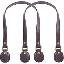 CHGCRAFT 2Pcs PU Leather Bag Strap Imitation Leather Purse Handles Handbags Strap Replacement Handbag Decoration Bags Straps Coconut Brown